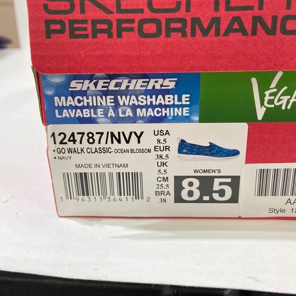 Sketchers Go Walk Classic Women's Slip On Shoes Navy - Size 8.5 - Picture 6 of 6